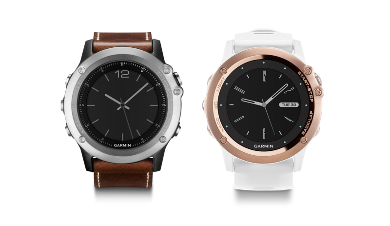 fēnix® 3 Sapphire Silver with Leather Band and Sapphire Rose Gold fēnix® 3 Sapphire Silver with Leather Band and Sapphire Rose Gold